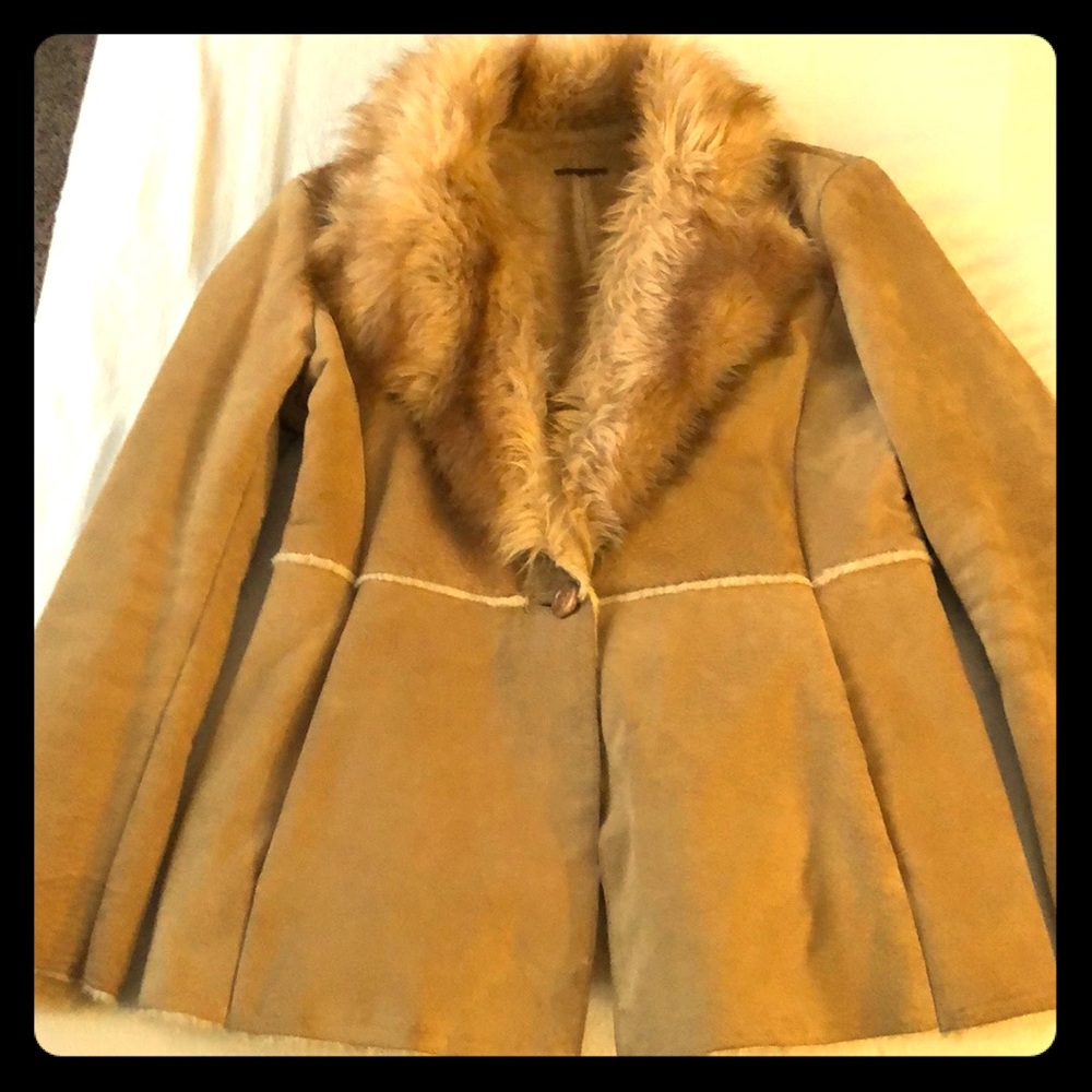 Vintage GUESS Light Brown Suede Coat!